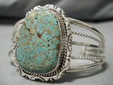 Magnificent Vintage Native American Navajo #8 Turquoise Sterling Silver Bracelet-Nativo Arts
