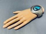 Huge Museum Morenci Turquoise Vintage Native American Navajo Sterling Silver Bracelet-Nativo Arts