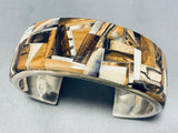 The Most Intricate Native American Navajo Agate Inlay Sterling Silver Bracelet-Nativo Arts