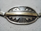 Detailed!! Vintage Native American Navajo 14k Gold Sterling Silver Link Bracelet Old-Nativo Arts