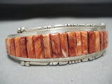 Important Vintage Native American Navajo Spiny Oyster Sterling Silver Inlay Bracelet-Nativo Arts