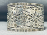 Best All Silver Vintage Native American Navajo Oscar Alexius Sterling Silver Wide Bracelet-Nativo Arts