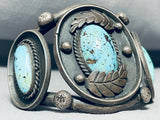 One Of The Best Vintage Native American Navajo Persin Turquoise Sterling Silver Bracelet-Nativo Arts