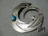Fabulous Native American Navajo Gecko Sterling Silver Pin-Nativo Arts