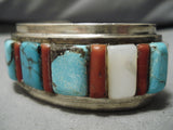 Museum Quality Vintage Native American Navajo Blue Diamond Turquoise Sterling Silver Bracelet-Nativo Arts
