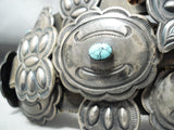 Authentic Vintage Native American Navajo Harry Morgan Turquoise Sterling Silver Concho Belt-Nativo Arts