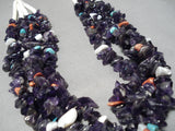 One Of The Best Santo Domingo Native American Amethyst Turquoise Necklace-Nativo Arts