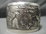 Exceptional Vintage Navajo Sterling Silver Hummingbird Bracelet Native American-Nativo Arts