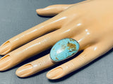 Tsosie Native American Navajo Kingman Turquoise Sterling Silver Ring Signed-Nativo Arts