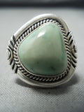 Bes Padilla Vintage Native American Navajo Careico Lake Turquoise Sterling Silver Ring-Nativo Arts