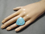Intense Inlay Native American Turquoise Sterling Silver Native American Ring-Nativo Arts