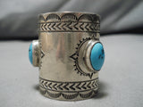 Tremendous Vintage Native American Navajo Morenci Turquoise Neckerchirf Slide-Nativo Arts