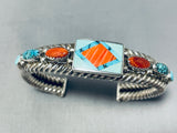 Important Vintage Native American Navajo Ray Tracey Turquoise Sterling Silver Wire Bracelet-Nativo Arts