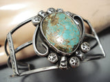 Excellent Vintage Native American Navajo Royston Turquoise Sterling Silver Bracelet Old-Nativo Arts