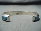 Dynamic Vintage Native American Zuni Turquoise Sterling Silver Bracelet-Nativo Arts