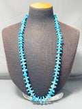 Spectacular Vintage Native American Navajo Old Kingman Turquoise Sterling Silver Necklace-Nativo Arts
