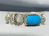 One Of The Largest Shells Vintage Native American Navajo Turquoise Sterling Silver Bracelet-Nativo Arts