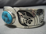 Al Polequaptewa Vintage Native American Turquoise Sterling Silver Hopi Bracelet-Nativo Arts