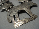 Amazing Animal Vintage Native American Jewelry Navajo Sterling Silver Squash Blossom Necklace Old-Nativo Arts