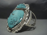 Amazing Blue Diamond Turquoise Sterling Silver Vintage Navajo Native American Jewelry jewelry Bracelet-Nativo Arts