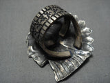 Amazing Chief Sterling Silver Green Turquoise 26 Grams Ring!!-Nativo Arts