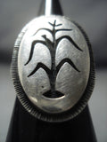 Amazing Ed Lomhongua Sterling Native American Jewelry Silver Cornstalk Ring Old Pawn-Nativo Arts