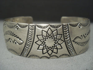 Amazing Erma Boyd Vintage Navajo Sterling Native American Jewelry Silver Bracelet-Nativo Arts