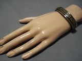 Amazing Herd Of Buffalo Vintage Native American Navajo Sterling Silver Bracelet Cuff Old-Nativo Arts