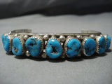 Amazing Howard S Begay Vintage Native American Jewelry Navajo Blue Turquoise Sterling Silver Bracelet-Nativo Arts