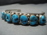 Amazing Howard S Begay Vintage Native American Jewelry Navajo Blue Turquoise Sterling Silver Bracelet-Nativo Arts