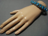 Amazing Howard S Begay Vintage Native American Jewelry Navajo Blue Turquoise Sterling Silver Bracelet-Nativo Arts