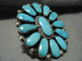 Amazing Julie Lahi 'Natural Turquoise Vintage Zuni Native American Jewelry Silver Ring-Nativo Arts