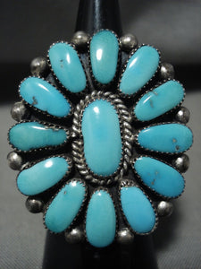 Amazing Julie Lahi 'Natural Turquoise Vintage Zuni Native American Jewelry Silver Ring-Nativo Arts