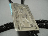 Amazing Les Jackson Vintage Navajo Trapezoid Sterling Silver Bolo Tie Old-Nativo Arts