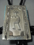 Amazing Les Jackson Vintage Navajo Trapezoid Sterling Silver Bolo Tie Old-Nativo Arts