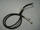 Amazing Les Jackson Vintage Navajo Trapezoid Sterling Silver Bolo Tie Old-Nativo Arts