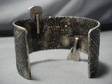 Amazing Modernist Sterling Silver Native American Duel Turquoise Bracelet Cuff-Nativo Arts