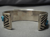 Amazing Monument Valley Vintage Native American Navajo Turquoise Sterling Silver Bracelet Old-Nativo Arts