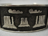 Amazing Monument Valley Vintage Native American Navajo Turquoise Sterling Silver Bracelet Old-Nativo Arts
