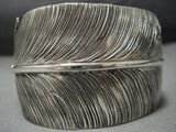 Amazing Native American Jewelry Navajo Feather Expert Sterling Silver Ben Begaye Bracelet-Nativo Arts