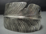 Amazing Native American Jewelry Navajo Feather Expert Sterling Silver Ben Begaye Bracelet-Nativo Arts