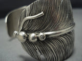 Amazing Native American Jewelry Navajo Feather Expert Sterling Silver Ben Begaye Bracelet-Nativo Arts