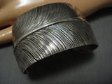 Amazing Native American Jewelry Navajo Feather Expert Sterling Silver Ben Begaye Bracelet-Nativo Arts