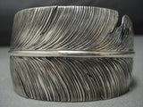 Amazing Native American Jewelry Navajo Feather Expert Sterling Silver Ben Begaye Bracelet-Nativo Arts