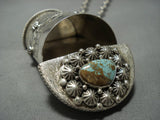 Amazing Native American Jewelry Navajo Sterling Silver 108 Grams Silver Ben Begaye Bo Necklace Turquoise-Nativo Arts