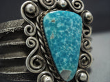 Amazing Native American Jewelry Navajo Turquoise Triangle Sterling Silver Bracelet-Nativo Arts