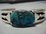 Amazing Native American Navajo Jeanette Dale Sterling Silver Turquoise Bracelet-Nativo Arts