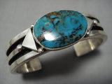 Amazing Native American Navajo Jeanette Dale Sterling Silver Turquoise Bracelet-Nativo Arts