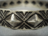 Amazing Navajo Sterling Native American Jewelry Silver Repoussed Bangle Bracelet-Nativo Arts
