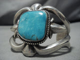 Amazing Old Carico Lake Turquoise Vintage Native American Navajo Sterling Silver Bracelet Old-Nativo Arts